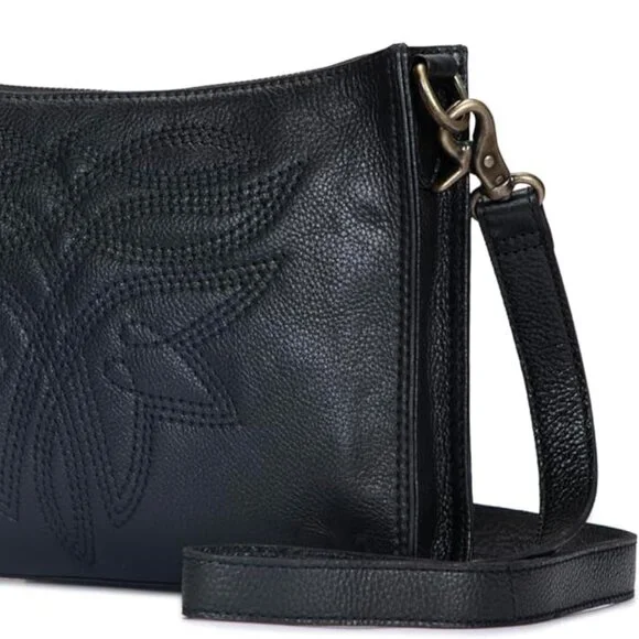 NWT Frye Women's Charlene Leather Crossbody, Black - Picture 6 of 12